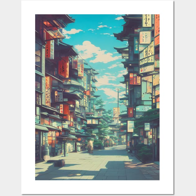 Morning Street Vacation Holiday in Japan Traditional Wall Art by DaysuCollege